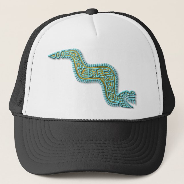 Boné Serpente-turquesa maia e ouro (Frente)