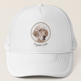 Boné Setter Inglês Laranja Belton Pintando Arte Cão