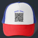 Boné Seu Hat do Promocional Comercial de Verificação de<br><div class="desc">Trucker Hats com seu código QR Informações de verificação Texto Promocional personalizado Business ou Personal Modern Hat / Gift - Adicione seu código QR - Imagem ou logotipo - foto / ou texto / mais - Redimensionar e mover ou remover / adicionar elementos - Imagem / texto com ferramenta de...</div>