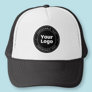 Boné Seu logotipo e modelo de texto editável Preto e