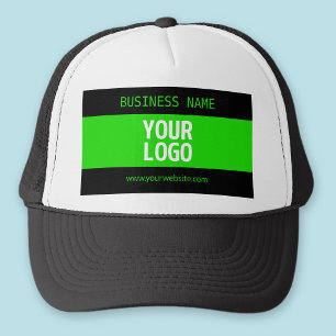 Boné Seu logotipo ou imagem   Preto e verde brilhante