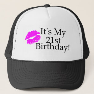 Boné Seu meu aniversário de 21 anos (beijo)