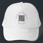 Boné Seu Modelo de Hat de Conversor de Texto Personaliz<br><div class="desc">Fontes e cores personalizadas - Design do seu próprio Trucker Personalizado com o seu Código QR Informações de verificação Texto personalizado Promocional de texto empresarial ou chapéu/Bonés engraçados pessoais - Adicionar o seu código QR - Imagem ou logotipo - Foto / ou Texto / mais - Redimensionar e mover ou...</div>