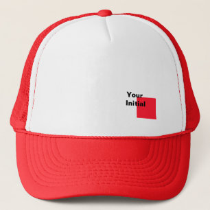 Boné Seu Monograma Inicial Vermelho