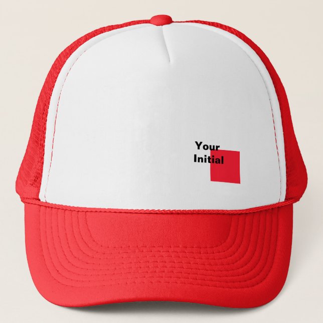 Boné Seu Monograma Inicial Vermelho (Frente)