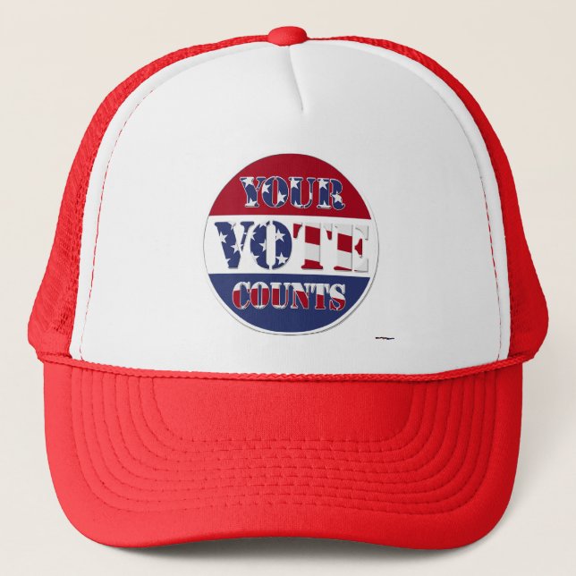Boné SEU VOTO CONTA! Rodada com a Bandeira dos EUA (Frente)