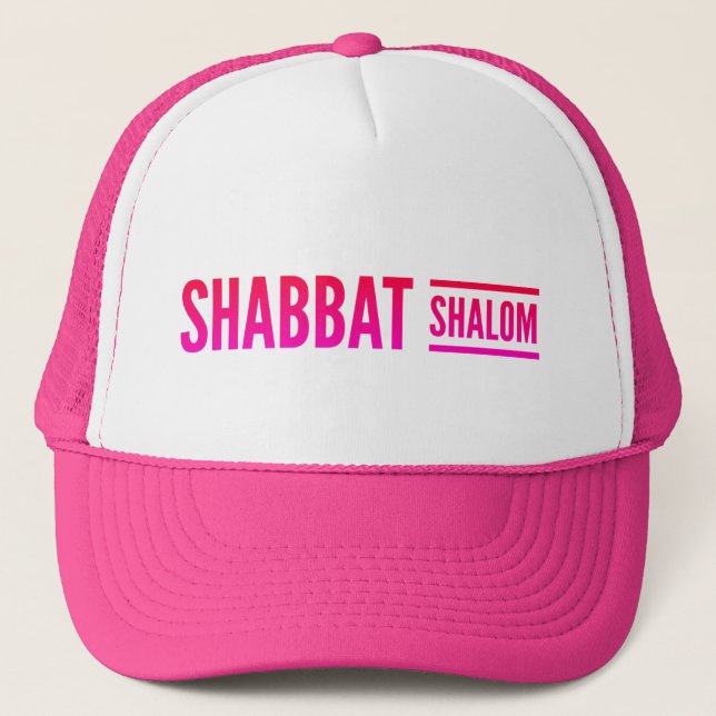 Boné Shabbat Shalom Rosa (Frente)