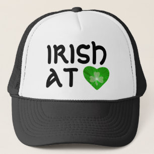 Boné Shamrock Heart "Irish at Heart", chapéu preto