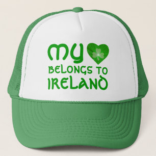 Boné Shamrock 'Heart pertence à Irlanda' chapéu verde