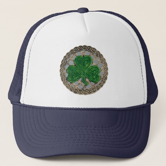 Boné Shamrock, Latice E Néctares Celtas Em Chapéus De C (Frente)