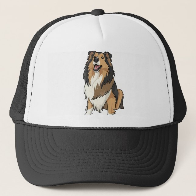 Boné Sheltie estilo desenho animado (Frente)