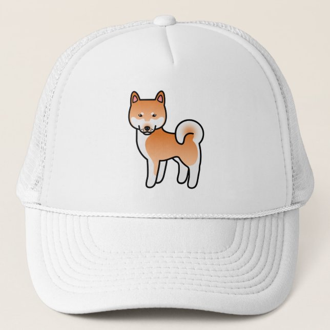 Boné Shiba Inu Cartoon Vermelho (Frente)