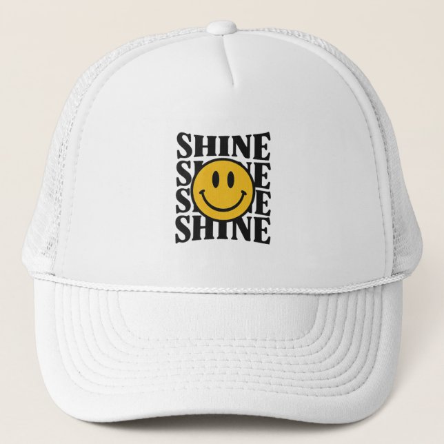 Boné SHINE Retro Smiley Face Bold Typography Hat (Frente)