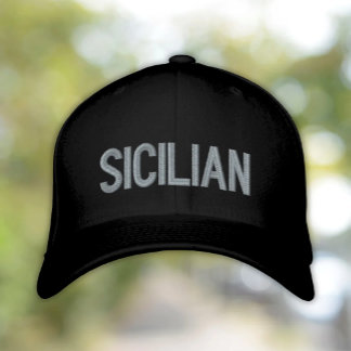 Boné Sicilian black embroidered cap
