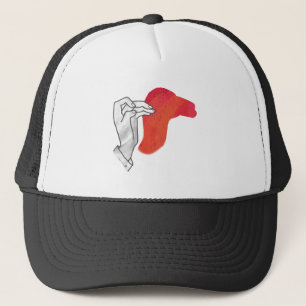 Boné Silhueta da Mão Camelo Vermelho