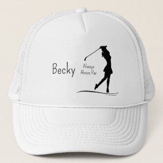 Boné Silhueta de Golfe, Feminino, Nome, Texto