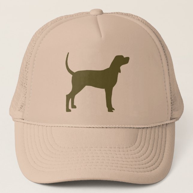 Boné Silhueta do Coonhound (verde azeitona) (Frente)