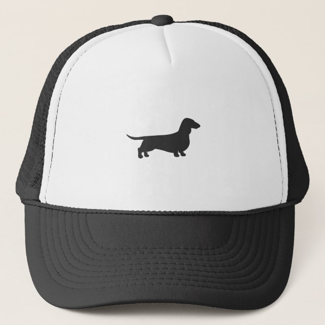 Boné Silhueta preta de dachshund (Frente)