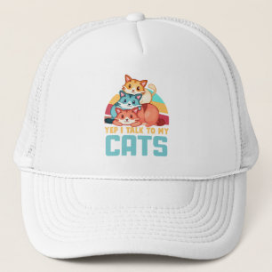 Boné Sim, falo com o meu Design de Trio Gato Adorável d