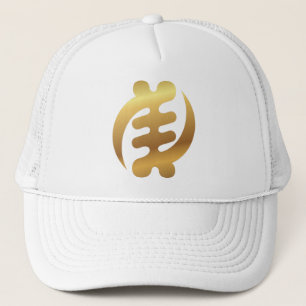 Boné Símbolo Africano Gye Nyame Shiny Dourado Adinkra
