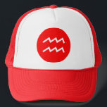 Boné Símbolo Aquário<br><div class="desc">Símbolo aquário em um círculo vermelho.</div>