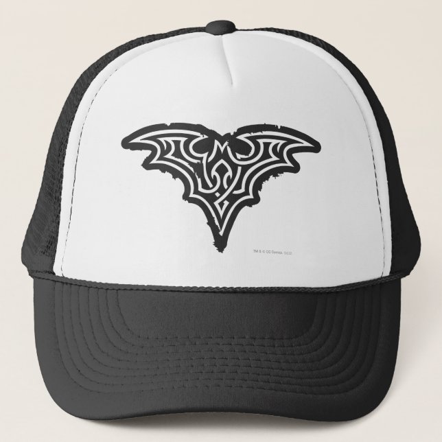 Boné Símbolo Batman | Logotipo branco preto urbano (Frente)