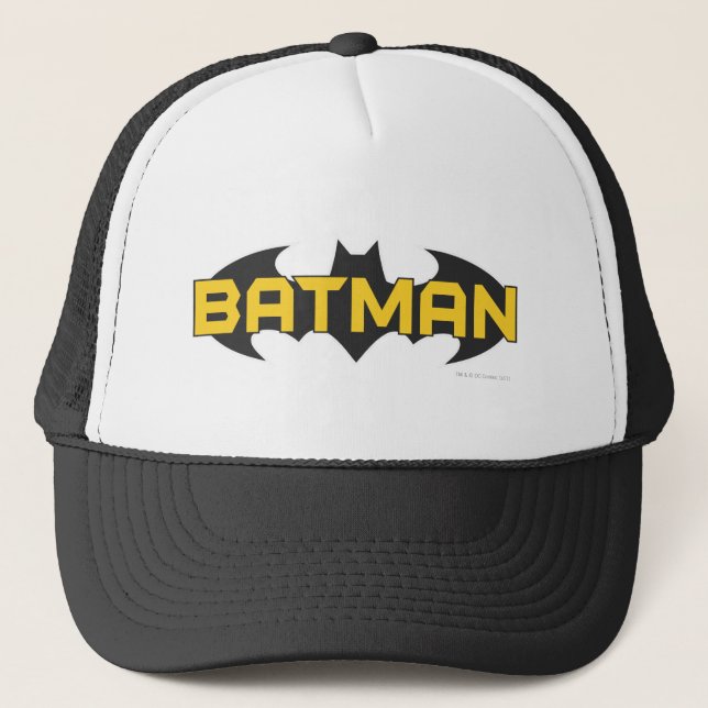Boné Símbolo Batman | Nome Logotipo Amarelo e Preto (Frente)