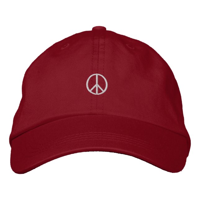 Boné Símbolo de Paz Branco Minúsculo Vermelho (Frente)