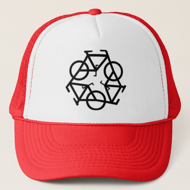 Boné Símbolo do logotipo da bicicleta do reciclar (Frente)