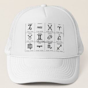 Boné Símbolo Dom Zodíaco Calendário de Astrologia Th