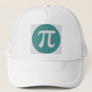 Boné Símbolo Pi do geek matemático, círculo azul e dígi