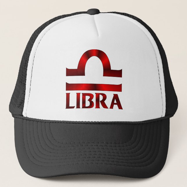 Boné Símbolo vermelho do horóscopo do Libra (Frente)