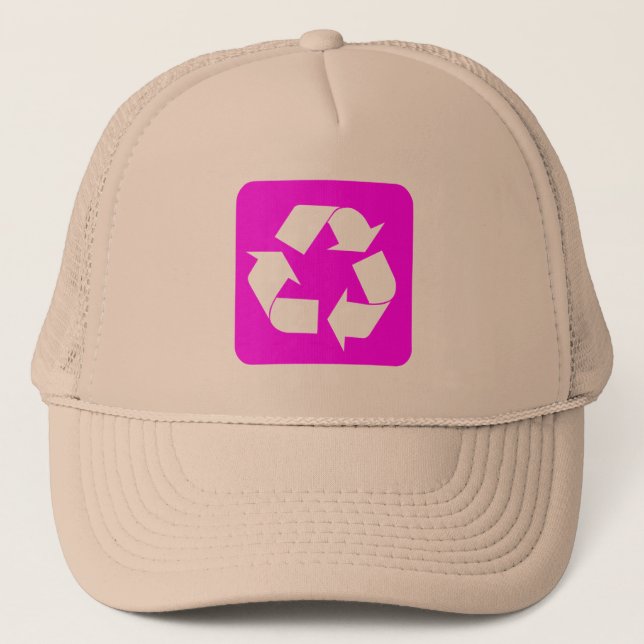 Boné Sinal de reciclagem - Magenta (Frente)