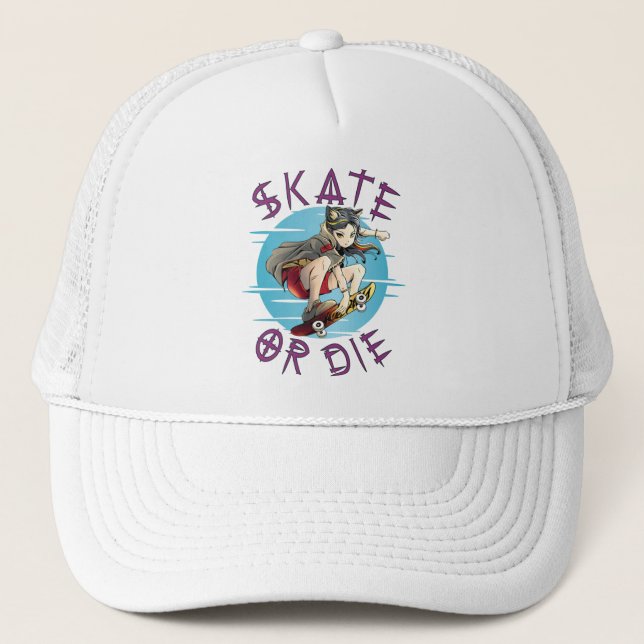 Boné Skate ou morrer Skateboarder Girl (Frente)
