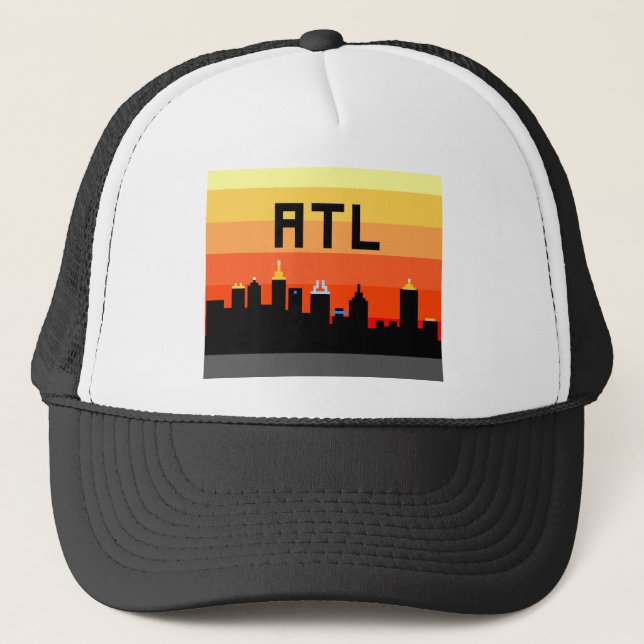 Boné Skyline de 8 bits ATL de Atlanta (Frente)