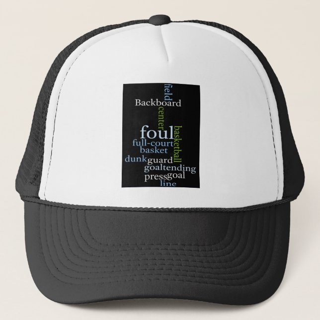 Boné Slam Dunk das Palavras: Jogo de Basquete dos Campe (Frente)