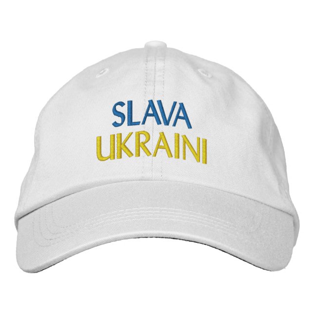 Boné SLAVA UKRAINI "Glory to Ucrânia" Blue Yellow White (Frente)