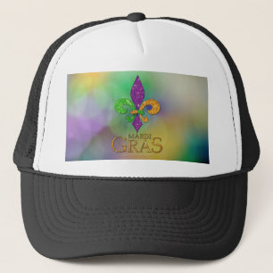 Boné SlipperyJoe's festivo tema Mardi Gras roxo gre