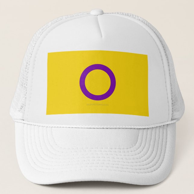 Boné SlipperyJoe's Intersex orgulde flag amarelo backgr (Frente)