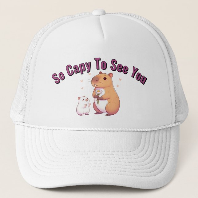 Boné So Capy To See You – Cute Capybara Art  (Frente)