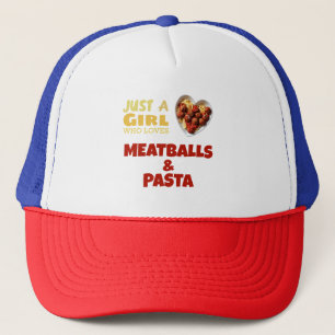 Boné Só uma garota que ama almôndegas e macarrão