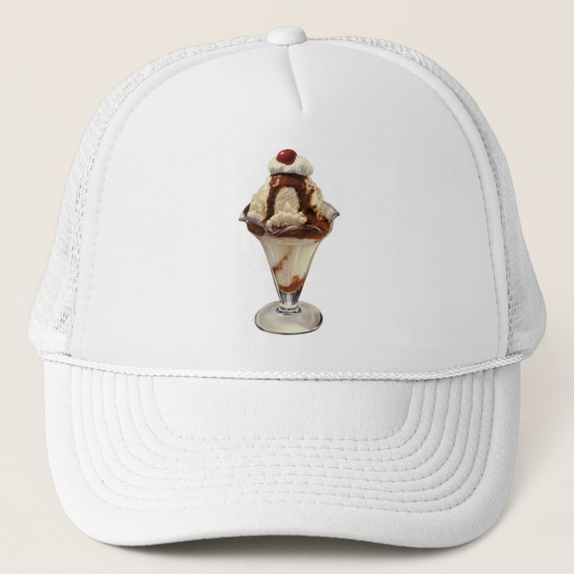 Boné Sobremesas de Sundae de Sorvete com Chocolate Quen (Frente)