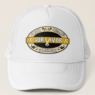 Boné Sobrevivente de câncer Amarelo Dourado
