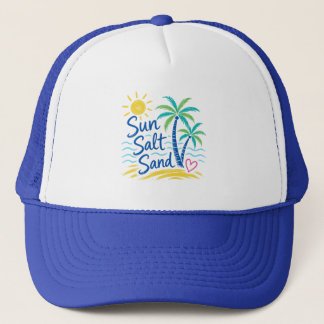 Boné Sol Sal Areia – Palmeira de Praia Tropical Verão