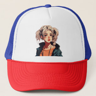 Boné Sonho de Anime: Beleza de Cabelos Castanhos Claros