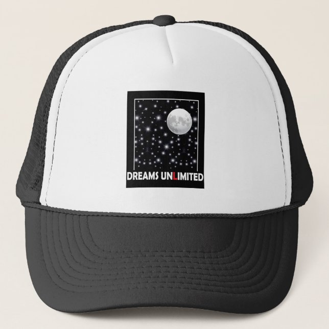 Boné Sonhos ilimitados com noites estreladas e lua. (Frente)