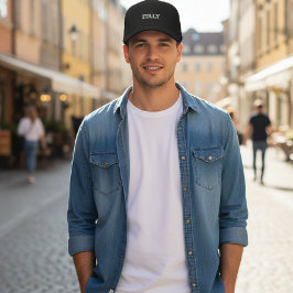 Boné Sophisticated Souvenir Black Cap Italy Embroidery