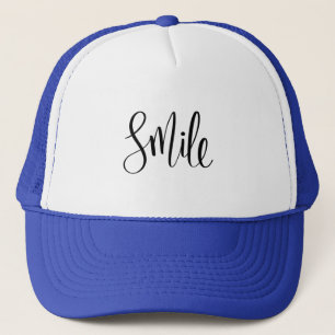 Boné Sorria, design de texto inspirador