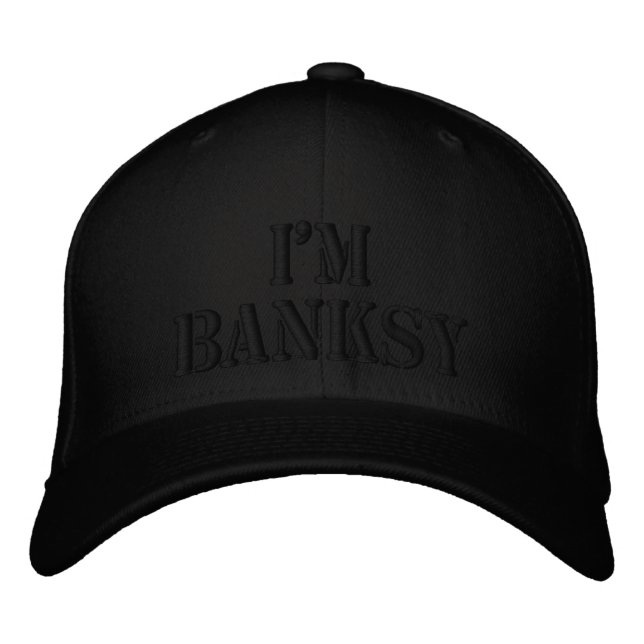 Boné Sou Banksy Stencil Basic Black Flexfit Wool Cap (Frente)