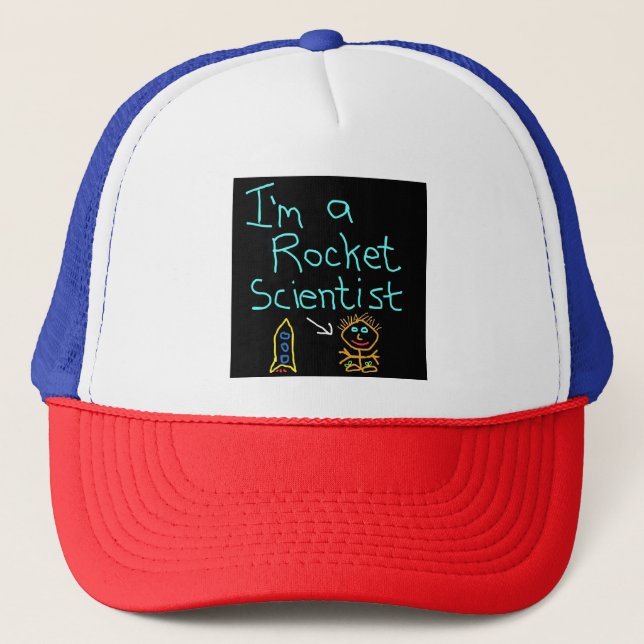 Boné Sou um cientista de foguetes designs satíricos (Frente)
